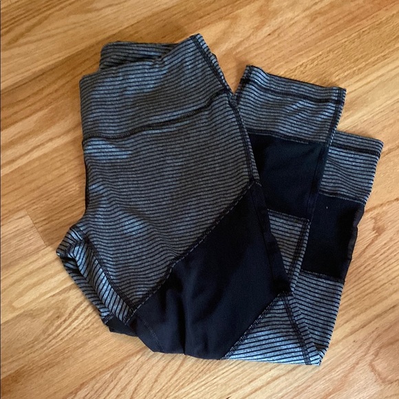 Striped Black and Gray Leggings - Picture 1 of 3